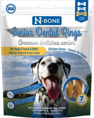 Chicken Flavored Dental Rings Senior Dog Treats, 9.8-oz bag