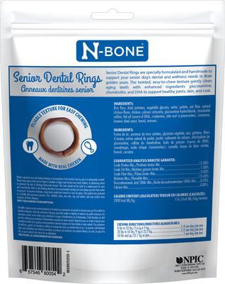 Chicken Flavored Dental Rings Senior Dog Treats, 9.8-oz bag
