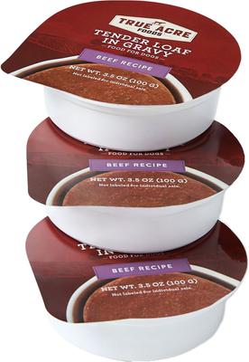 Pan tierno de carne en salsa, alimento húmedo para perros, taza de 3.5 oz, caja de 12