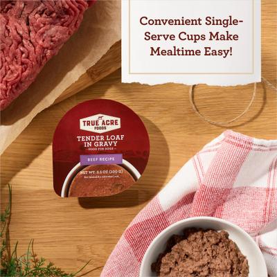 Beef Recipe Tender Loaf in Gravy, Wet Dog Food, 3.5-oz cup, case of 12