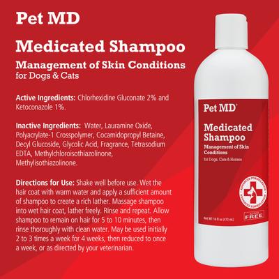 Antiseptic & Antifungal Medicated Dog, Cat & Horse Shampoo, 16-oz bottle