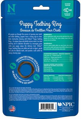 Bundle: Variety Pack - N-Bone Puppy Teething Ring Pumpkin Flavor Dog Treats, 6 count, Peanut Butter & Salmon Flavors