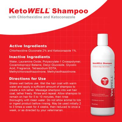 KetoWell Antiseptic Dog, Cat & Horse Shampoo, 16-fl oz bottle