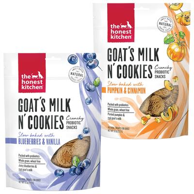 Bundle: The Honest Kitchen Goat's Milk N' Cookies Slow Baked with Blueberries & Vanilla + Pumpkin Dog Treats