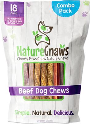 Premium Beef Dog Chew Variety Pack, 18 count