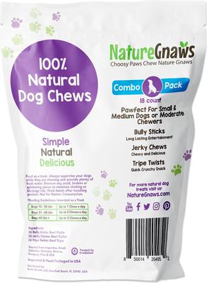 Premium Beef Dog Chew Variety Pack, 18 count