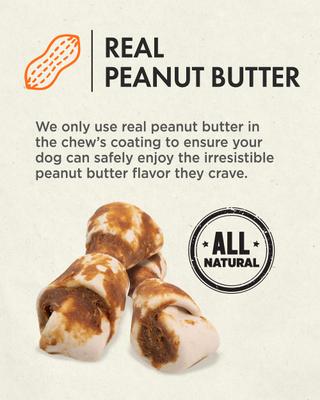 Hide Free Peanut Butter Mini Knot Dog Chew Treat, 12 count