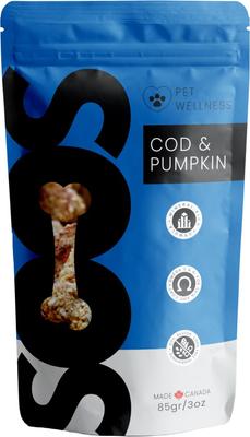 Cod & Pumpkin Jerky Dog Treats, 3-oz bag