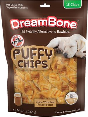 Puffy Chips Peanut Butter Dog Treat, 8.8-oz bag, 18 count