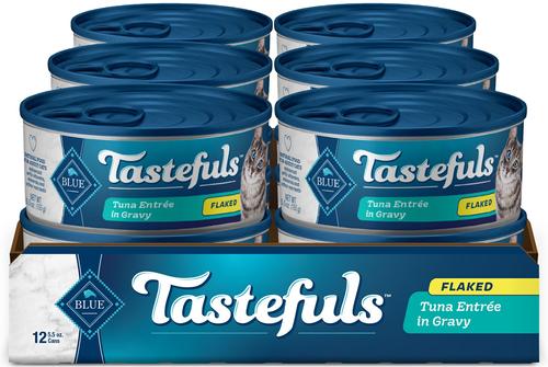 Tastefuls Natural Flaked Tuna Entree in Gravy Wet Cat Food, 5.5-oz can, case of 12