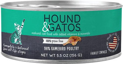 98% Gamebird Poultry Formula Grain-Free Canned Cat Food, 5.5-oz, case of 24