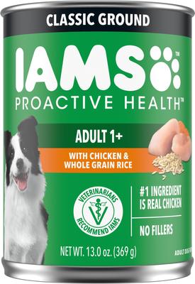 Paquete: Alimento húmedo para perros Iams ProActive Health Classic Ground con pollo y arroz integral + Alimento seco para perros MiniChunks Small Kibble