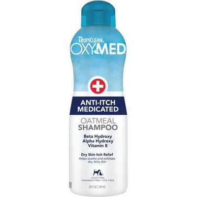 Champú medicado antipicazón para perros OxyMed, botella de 20 onzas líquidas