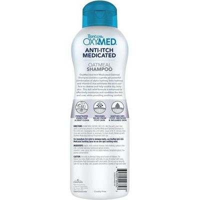 Champú medicado antipicazón para perros OxyMed, botella de 20 onzas líquidas