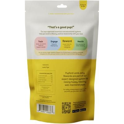 Premios de carne seca de cordero con alto contenido proteico para perros, bolsa de 3.5 oz