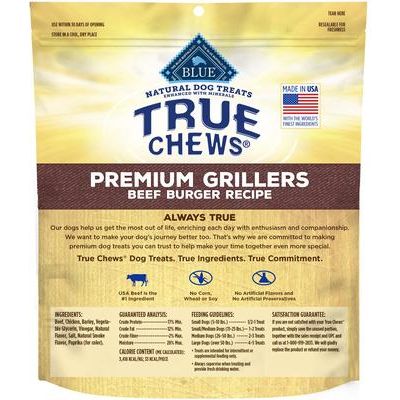 Premios para perros True Chews con receta de hamburguesa de res, bolsa de 10 oz