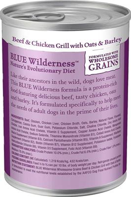 Bundle: Blue Buffalo Wilderness Salmon & Chicken Grill with Oats & Barley Adult Wet Dog Food, 12.5-oz, case of 12 + Blue Buffalo Wilderness Beef & Chicken Grill with Oats & Barley Adult Wet Dog Food, 12.5-oz, case of 12
