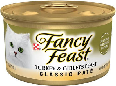 Comida enlatada para gatos Classic Turkey & Giblets Feast, 3 oz, caja de 24