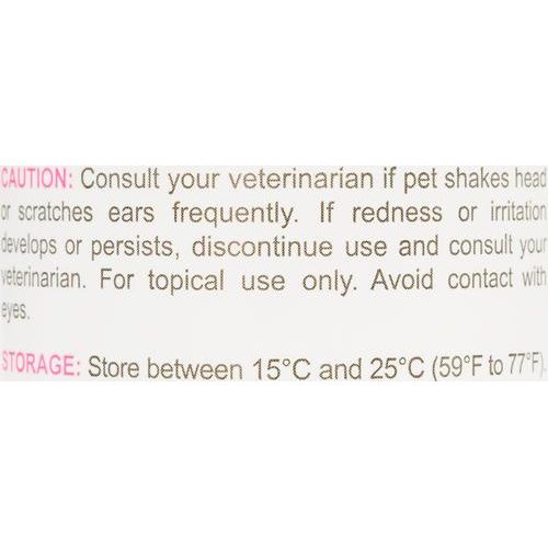 Solución de limpieza de oídos para perros y gatos, botella de 16 onzas líquidas