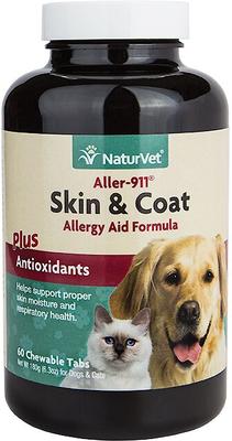 Aller-911 Plus Antioxidants Chewable Tablets Allergy Supplement for Cats & Dogs, 60 count