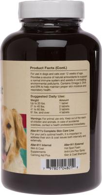 Aller-911 Plus Antioxidants Chewable Tablets Allergy Supplement for Cats & Dogs, 60 count
