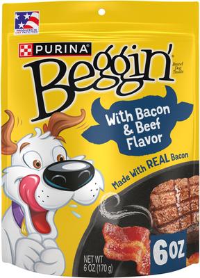 Golosinas para perros con sabor a carne de res y tocino, 6 oz