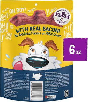 Strips Beef & Bacon Flavor Dog Treats, 6-oz