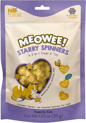 Starry Spinners with Real Chicken, Chicken Liver & Catnip Crunchy Cat Treat, 1.25-oz bag