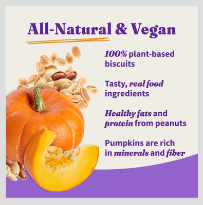 Plant-Based Dog Treats with Peanuts & Pumpkin Vegan Dog Treat, 8-oz