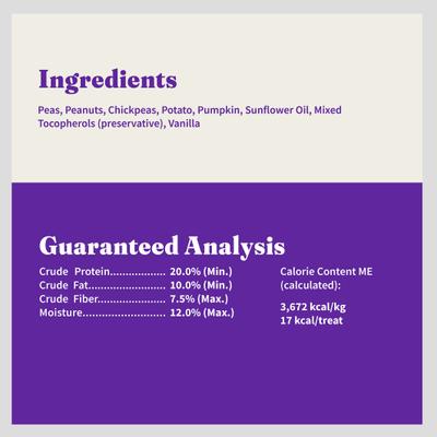 Plant-Based Dog Treats with Peanuts & Pumpkin Vegan Dog Treat, 8-oz