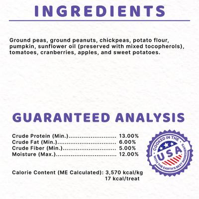 Plant-Based Dog Treats with Peanuts & Pumpkin Vegan Dog Treat, 8-oz