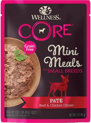 Comida para perros CORE Mini Meals con carne de res y pollo, paquete variado de paté de pollo, 85 g (paquete de 12)