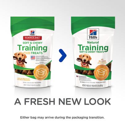 Natural with Real Chicken Soft & Chewy Training Dog Treats, 3-oz bag, bundle of 6