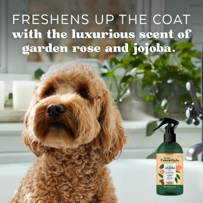 Spray desodorante acondicionador Essentials con aceite de jojoba para perros, botella de 8 onzas líquidas