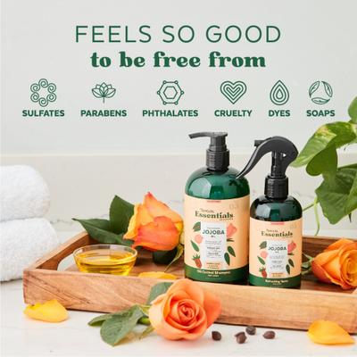 Spray desodorante acondicionador Essentials con aceite de jojoba para perros, botella de 8 onzas líquidas