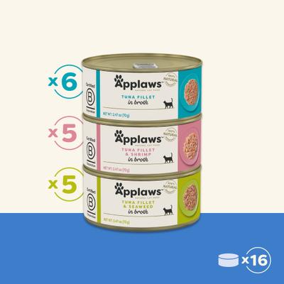 Fish Selection in Broth Variety Pack Wet Cat Food, 2.47-oz can, case of 16