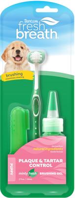 Bundle: TropiClean Fresh Breath Puppy Oral Care Kit + Burt's Bees Tearless Puppy Shampoo with Buttermilk for Dogs