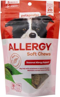 Allergy Relief Pork Flavor Soft Chew Dog Supplement, 30 count