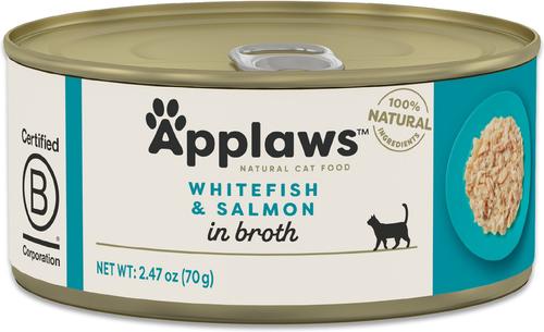 Whitefish with Salmon in Broth Wet Cat Food, 2.47-oz can, case of 24