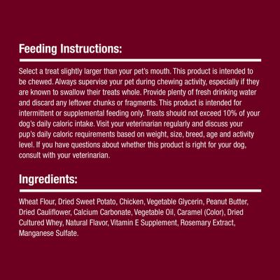 Deliciosas tazas masticables para perros con mantequilla de maní y sin cuero crudo, 5 unidades