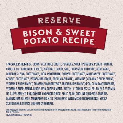 Limited Ingredient Reserve Bison & Sweet Potato Recipe Wet Dog Food, 13-oz can, case of 12