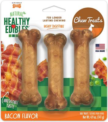 Golosina de hueso para perro pequeño con sabor a tocino de larga duración Healthy Edibles, 6 unidades