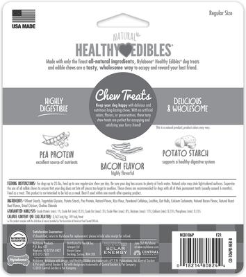 Golosina de hueso para perro pequeño con sabor a tocino de larga duración Healthy Edibles, 6 unidades