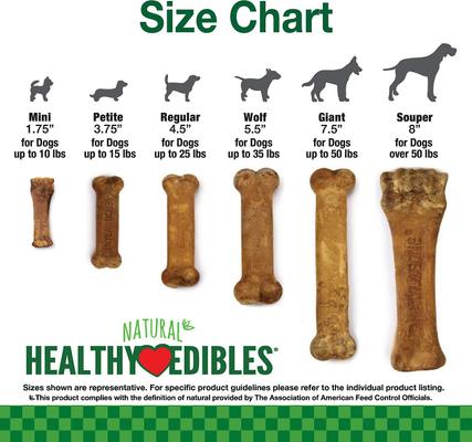 Golosina de hueso para perro pequeño con sabor a tocino de larga duración Healthy Edibles, 6 unidades