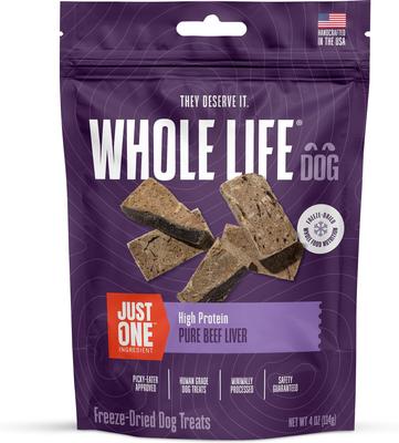 Just One Ingredient Pure Beef Liver Freeze-Dried Dog Treats, 4-oz bag