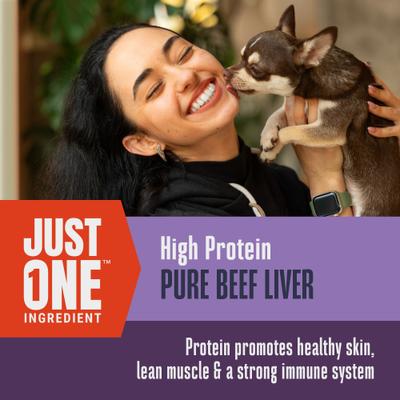 Just One Ingredient Pure Beef Liver Freeze-Dried Dog Treats, 4-oz bag