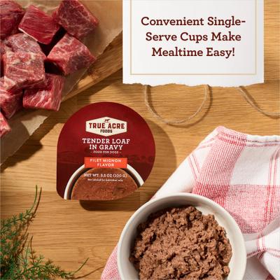 Filet Mignon Flavor Tender Loaf in Gravy, Wet Dog Food, 3.5-oz cup, case of 12