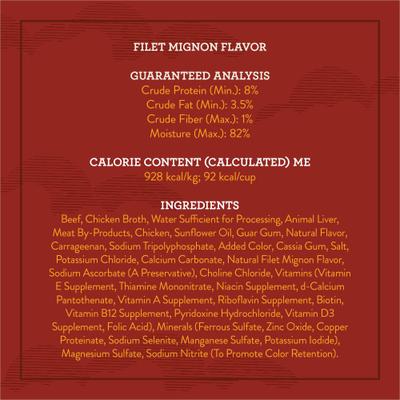 Filet Mignon Flavor Tender Loaf in Gravy, Wet Dog Food, 3.5-oz cup, case of 12