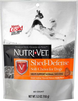Bundle: Nutri-Vet Fish Oil Dog Softgels, 100 count + Nutri-Vet Shed Defense Dog Soft Chews, 5.3-oz bag