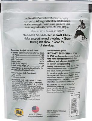 Bundle: Nutri-Vet Fish Oil Dog Softgels, 100 count + Nutri-Vet Shed Defense Dog Soft Chews, 5.3-oz bag